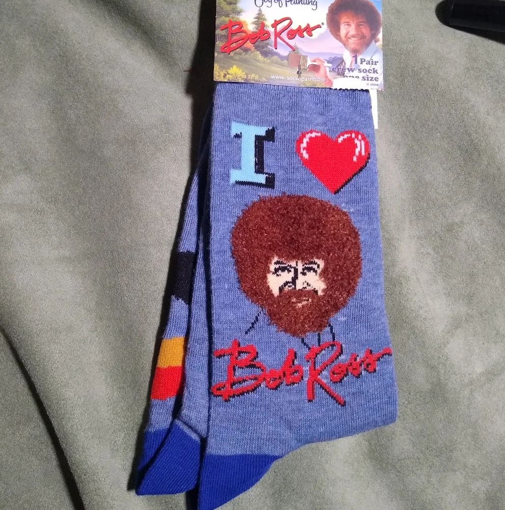 Bob Ross Novelty Socks 2 Pair Bundle